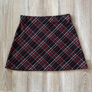 NWT Free People Kensington Mini Skirt Red Plaid Size S 90s Grunge Skater